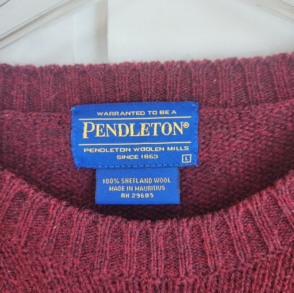Pendleton Wool Shetland sweater, EUC maroon, L